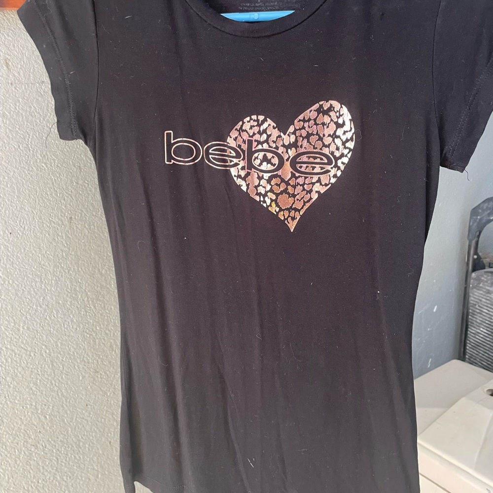 Black and rose gold Bebe tee